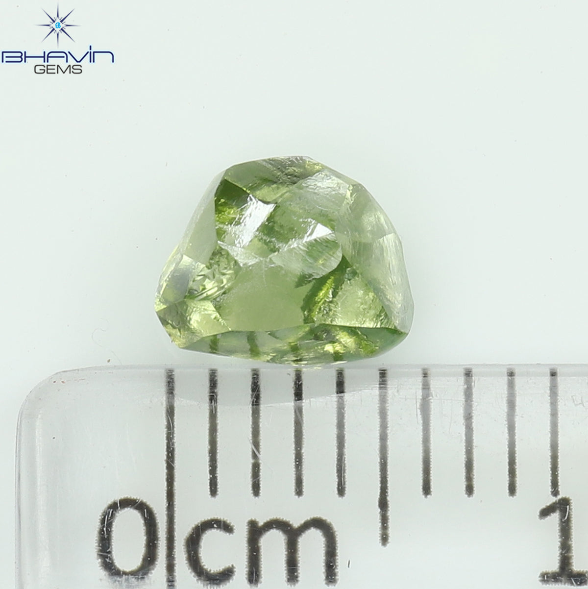 1.00 CT Natural Rough Diamond Enhanced Green Color Clarity VS (5.89 MM)