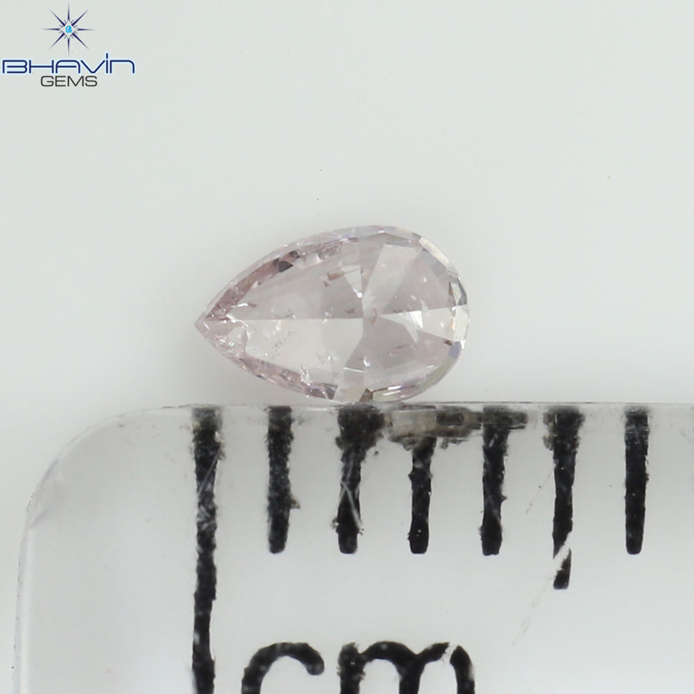 0.11 CT Pear Shape Natural Diamond Pink Color SI2 Clarity (3.88 MM)
