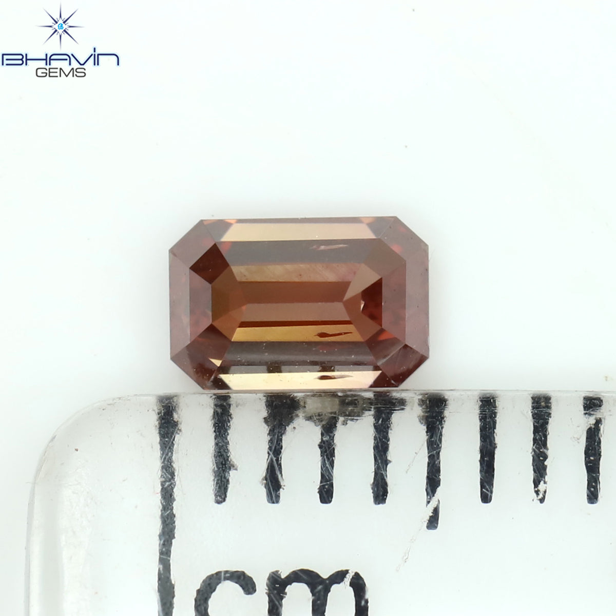 0.39 CT エメラルドシェイプ 天然ダイヤモンド ピンクカラー VS1 クラリティ (4.88 MM)