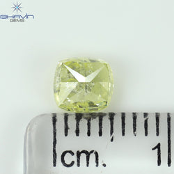 1.01 CT Cushion Shape Natural Diamond Yellow Color I1 Clarity (5.22 MM)
