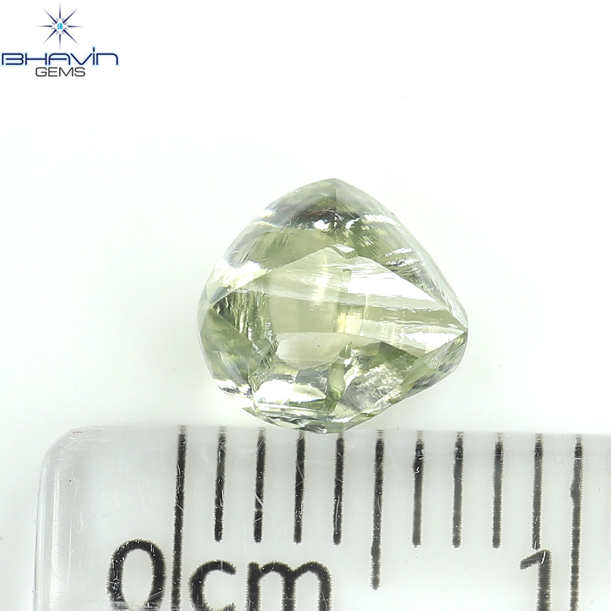 1.60 CT Natural Rough Diamond Green Color Clarity VS (6.83 MM)