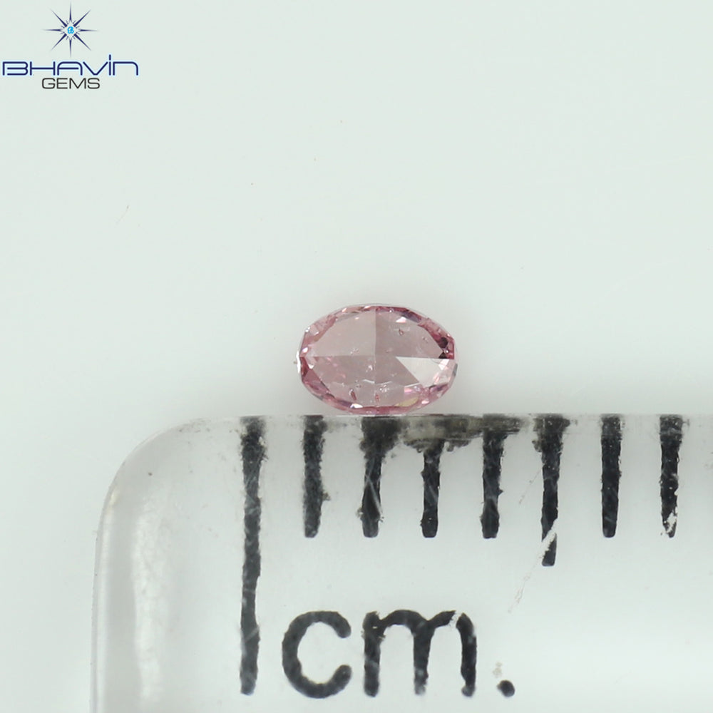 0.06 CT Oval Shape Natural Diamond VIVID Pink (Argyle) Color SI1 Clarity (2.70 MM)