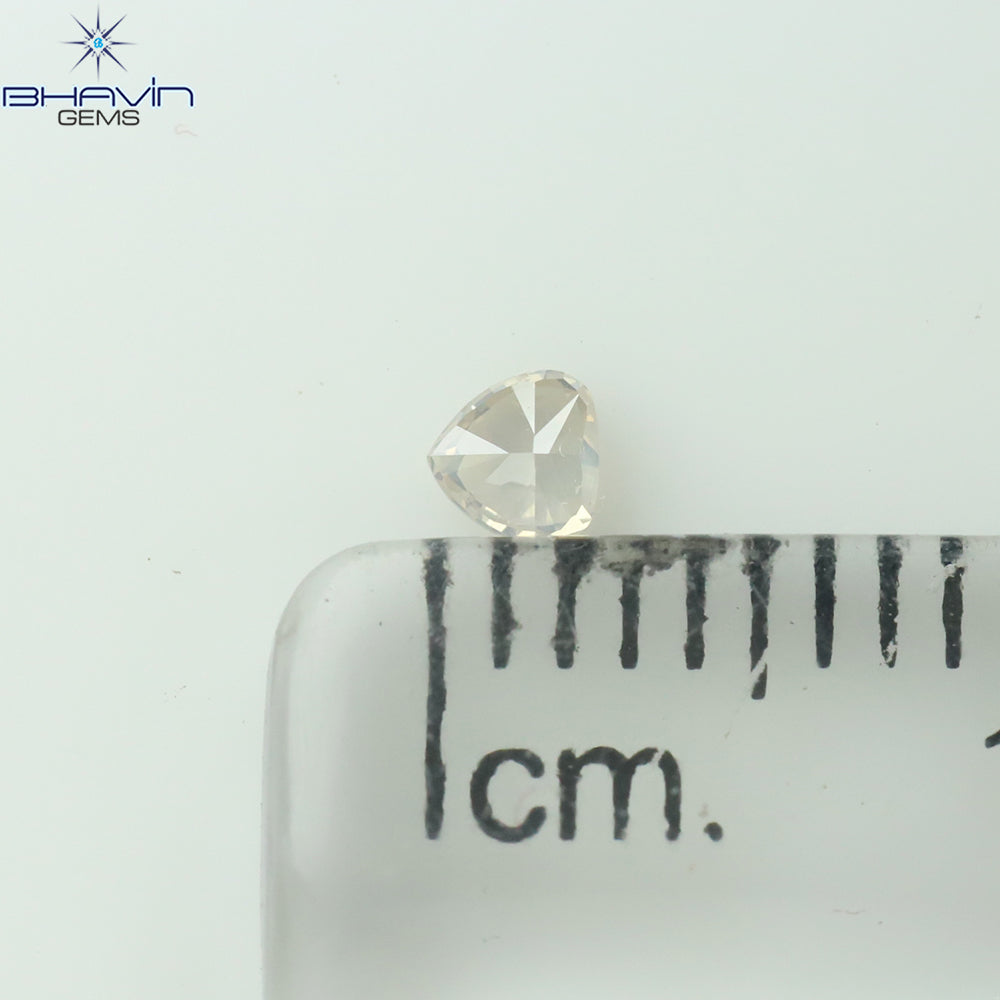 0.15 CT ハート シェイプ ナチュラル ダイヤモンド レッド ブラウン カラー SI1 クラリティ (4.76 MM)