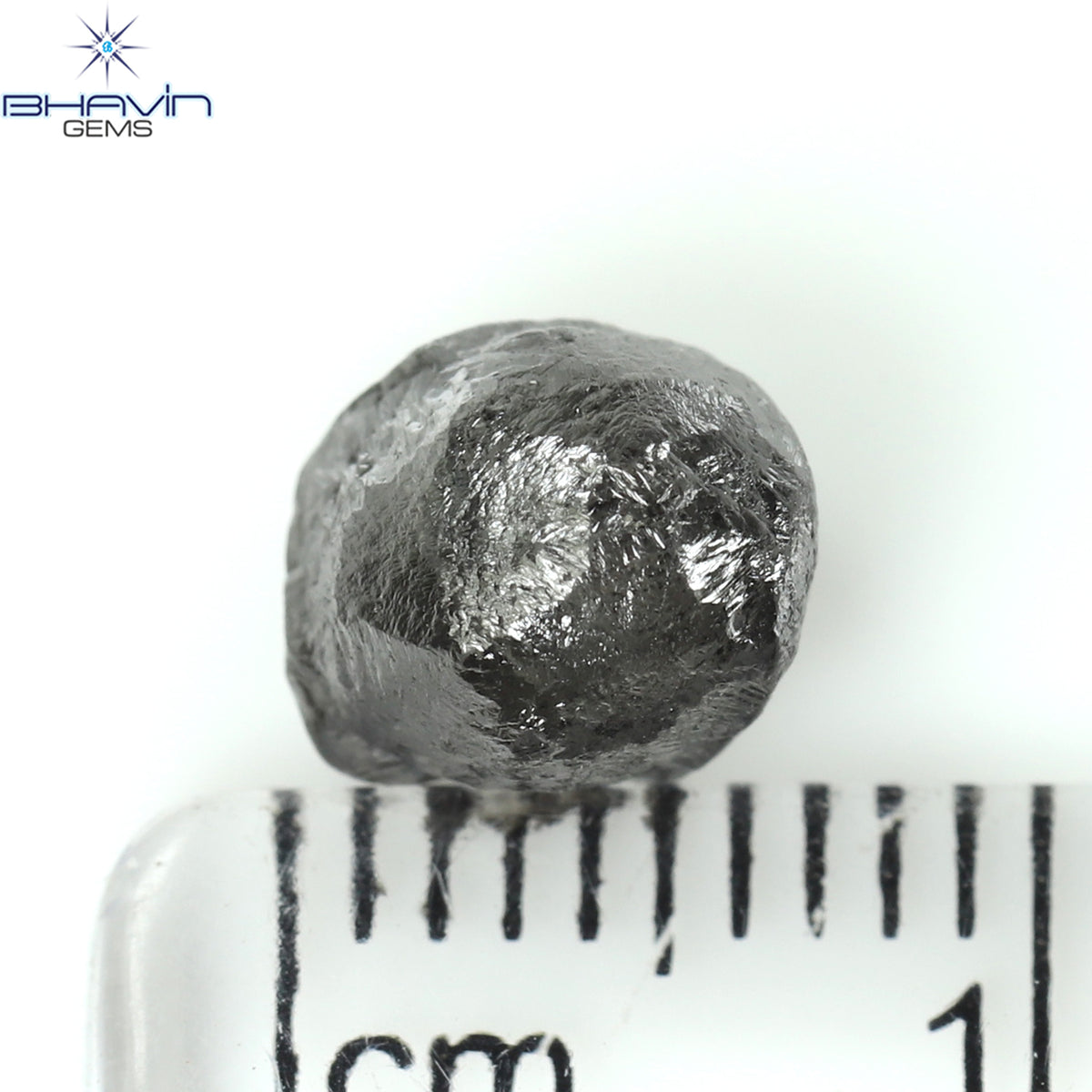 2.49 CT ラフシェイプ 天然ダイヤモンド ソルト＆ペッパーカラー I3 クラリティ (7.36 MM)