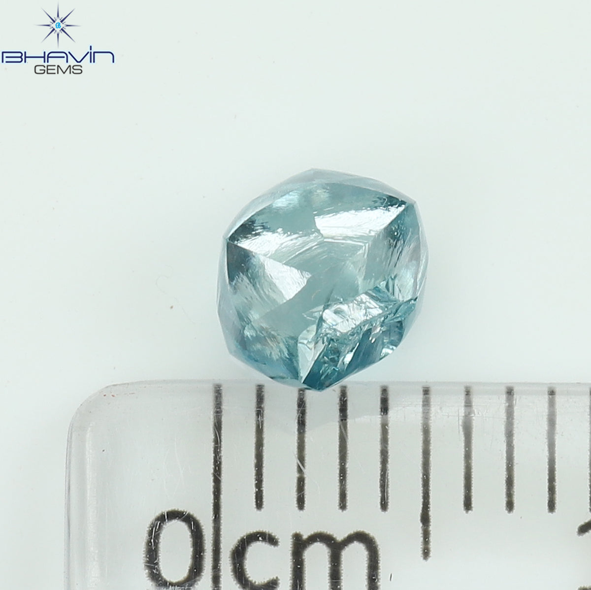 1.22 CT Natural Rough Diamond Enhanced Blue Color Clarity VS (6.13 MM)