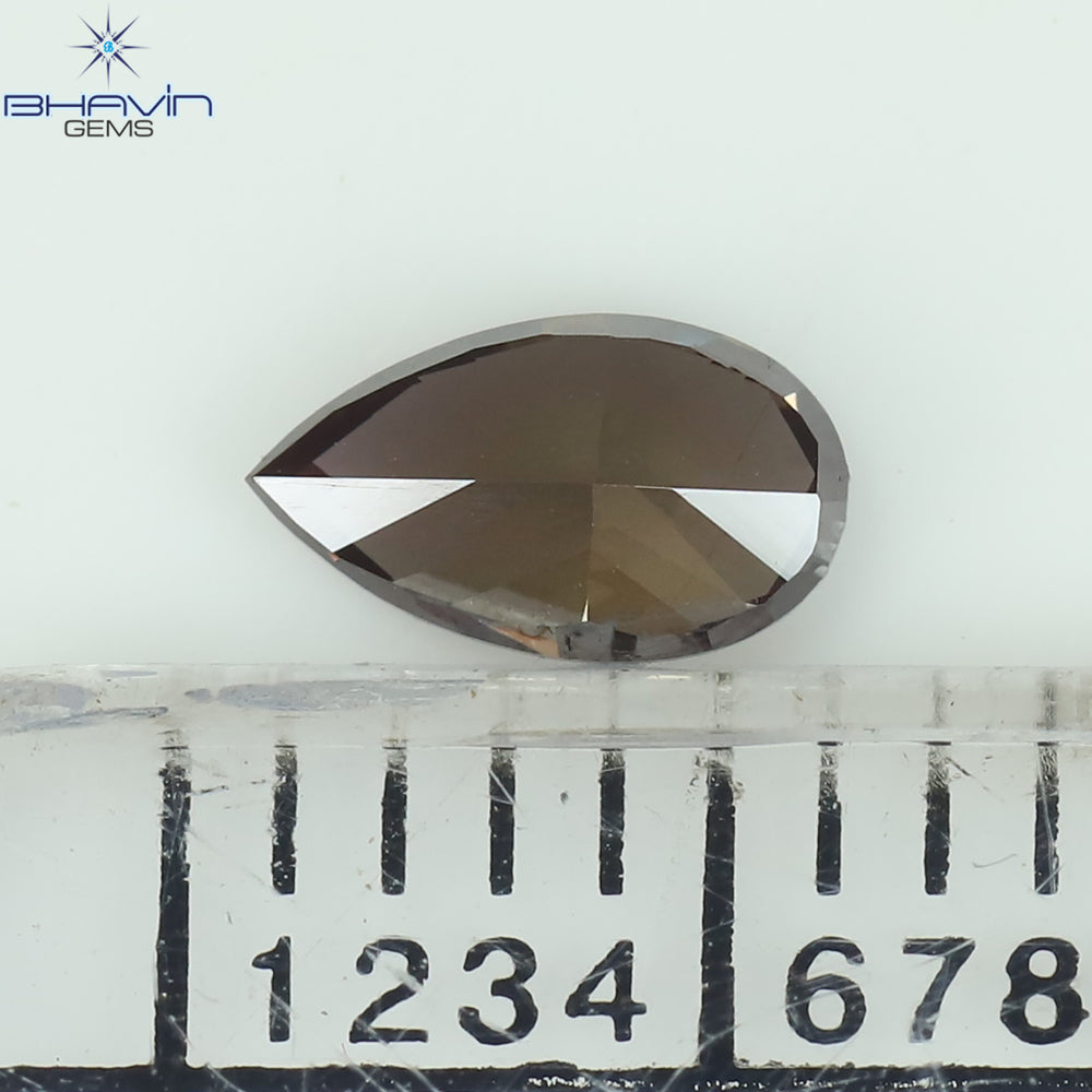 0.27 CT Enhanced Pear Shape Natural Loose Diamond  Brown(Pink) Color VS2 Clarity (5.58 MM)