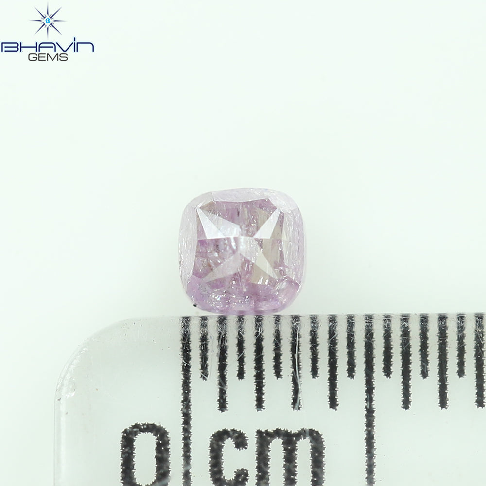 0.38 CT Cushion Diamond Natural Pink Color I3 Clarity (3.52 MM)