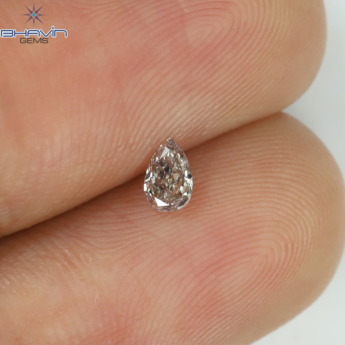 0.13 CT Natural Pear Diamond Pink Color Clarity SI2 (4.05 MM)
