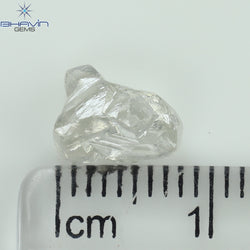 1.07 CT ラフシェイプ ナチュラル ダイヤモンド ソルト アンド ペッパー カラー I3 クラリティ (7.22 MM)