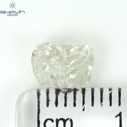 1.33 CT Rough Shape Natural Diamond Grey Color VS2 Clarity (7.04 MM)