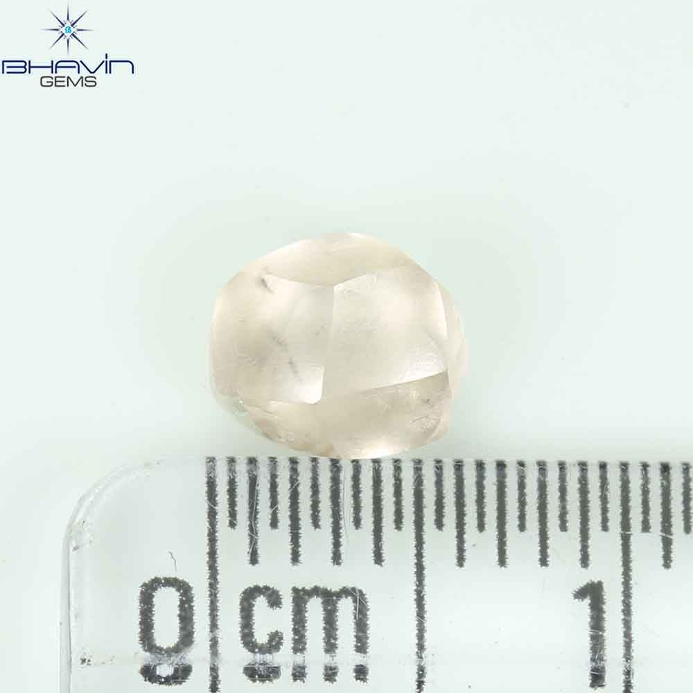 1.40 CT Rough Shape Natural Diamond Brown Color SI1 Clarity (6.48 MM)