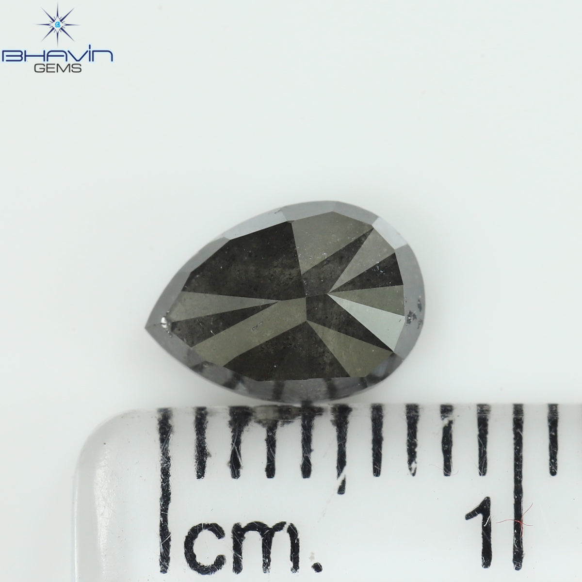 1.36 CT ペアシェイプ 天然ルースダイヤモンド ソルト＆ペッパーカラー I3 クラリティ (8.03 MM)