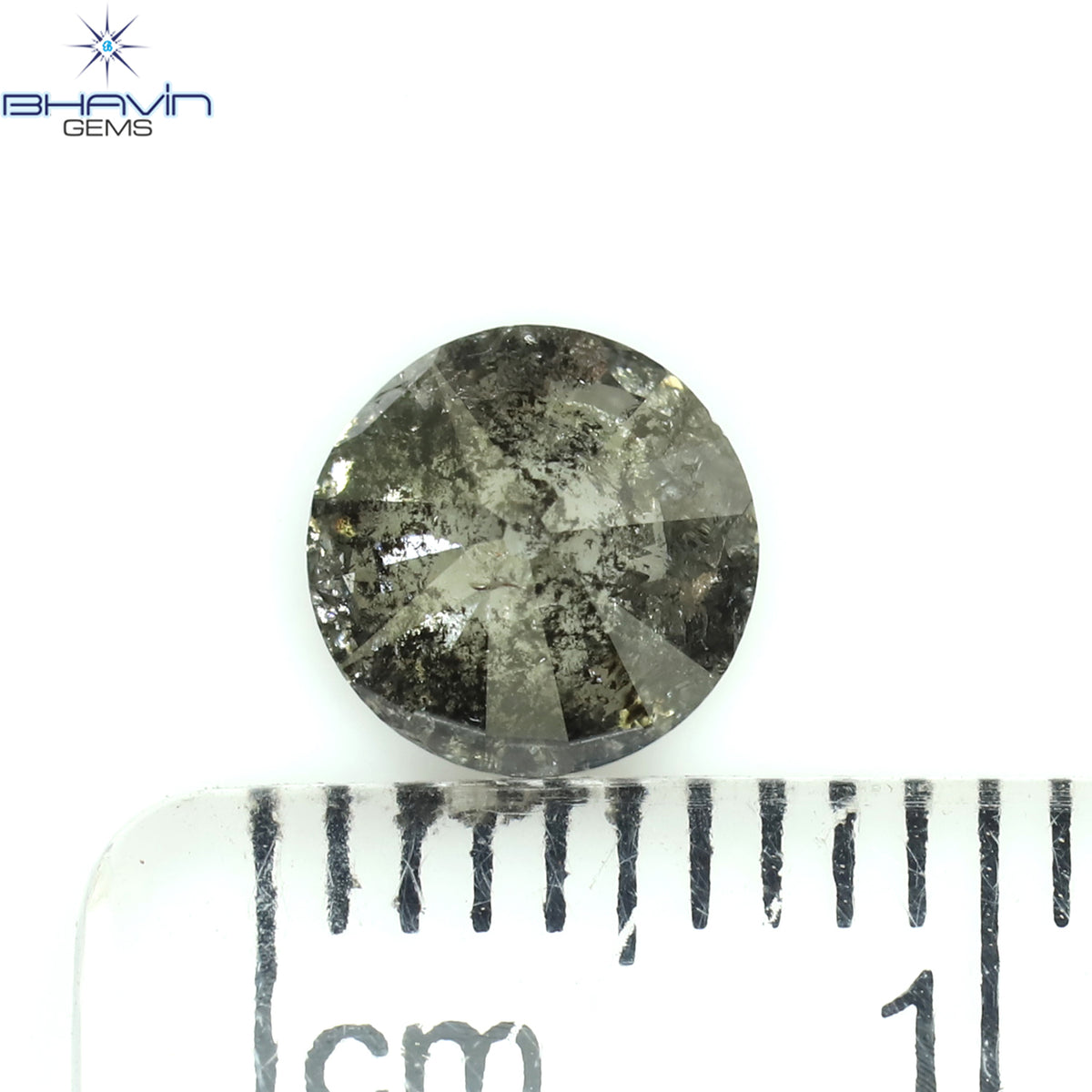0.92 CT Natural Round Salt And Papper Diamond I3 Clarity (6.27 MM)
