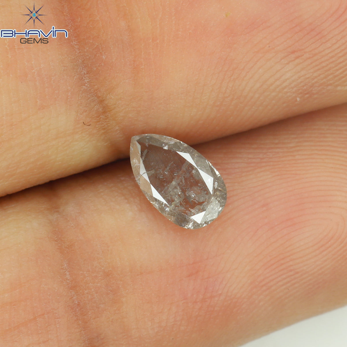 0.66 CT Natural Pear Diamond Pink Color Clarity I3 (7.14 MM)