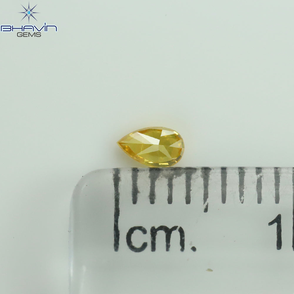 0.10 CT ペアシェイプ 天然ダイヤモンド イエローカラー SI2 クラリティ (3.86 MM)