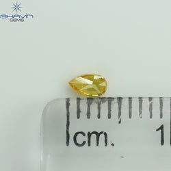 0.10 CT Pear Shape Natural Diamond Yellow Color SI2 Clarity (3.86 MM)