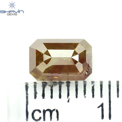 1.53 CT Emerald Shape Natural Diamond Red Color I3 Clarity (7.60 MM)