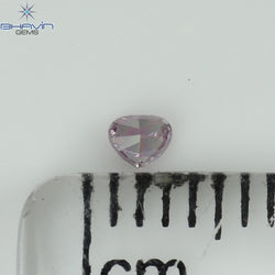 0.06 CT Heart Shape Natural Diamond Pink Color SI2 Clarity (2.45 MM)