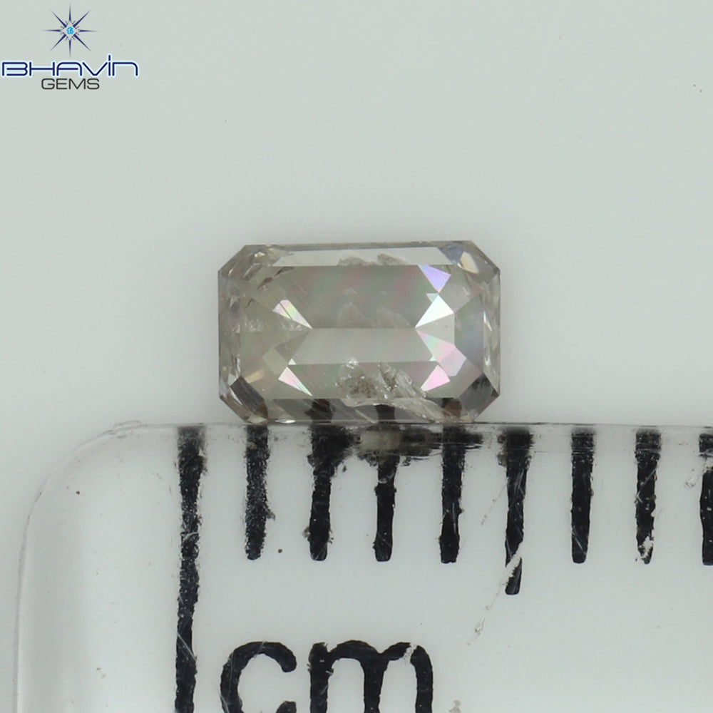 0.22 CT Emerald Shape Natural Diamond Pink Color I1 Clarity (4.37 MM)