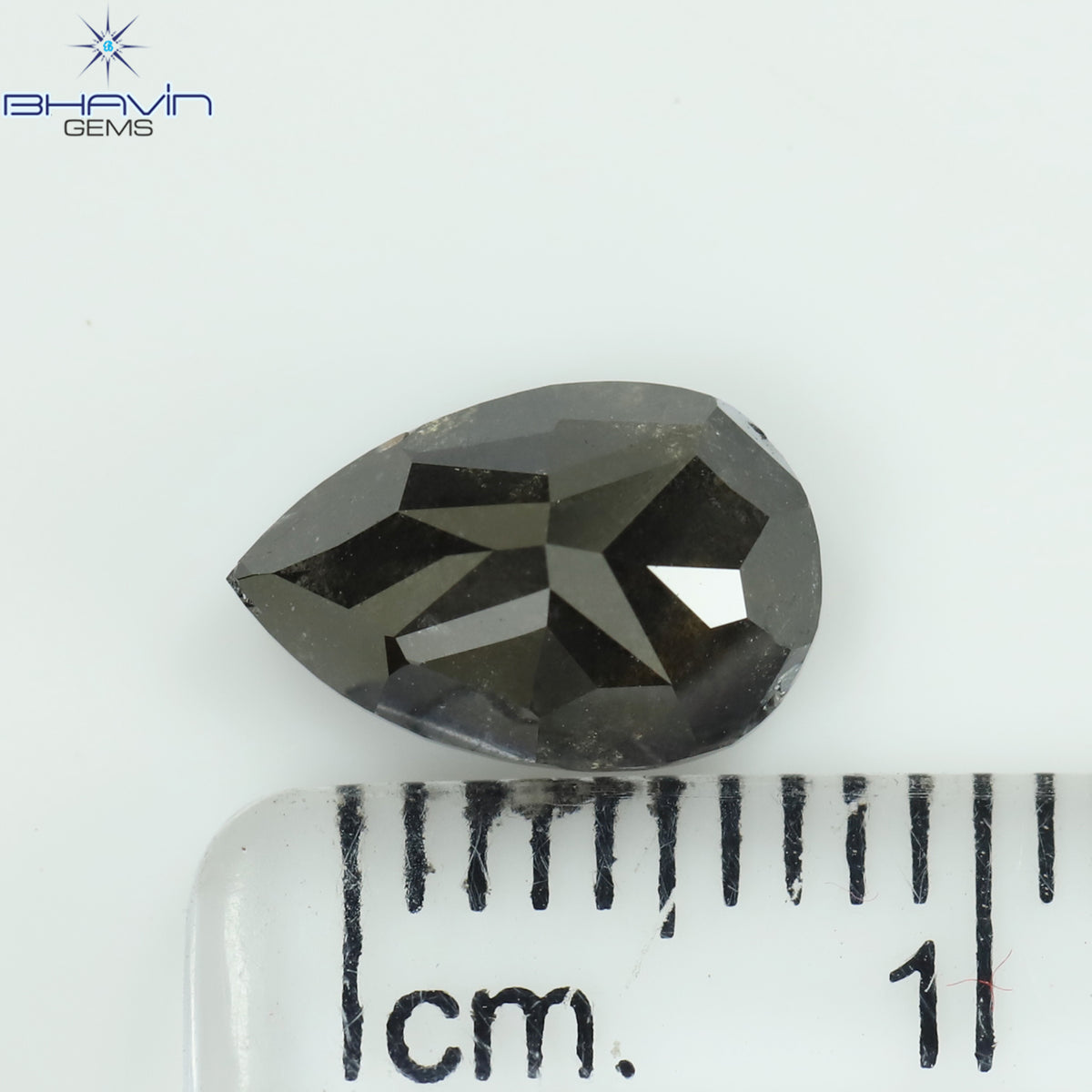 1.96 CT ペアシェイプ 天然ルースダイヤモンド ソルト＆ペッパーカラー I3 クラリティ (9.41 MM)