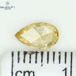 0.63 CT Pear Shape Natural Loose Diamond Yellow Orange Color I3 Clarity (7.53 MM)
