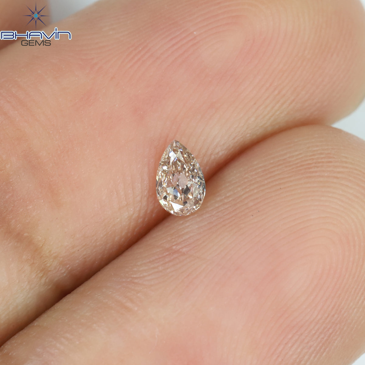 0.08 CT ペアシェイプ ナチュラル ダイヤモンド ピンク色 VS1 クラリティ (3.45 MM)