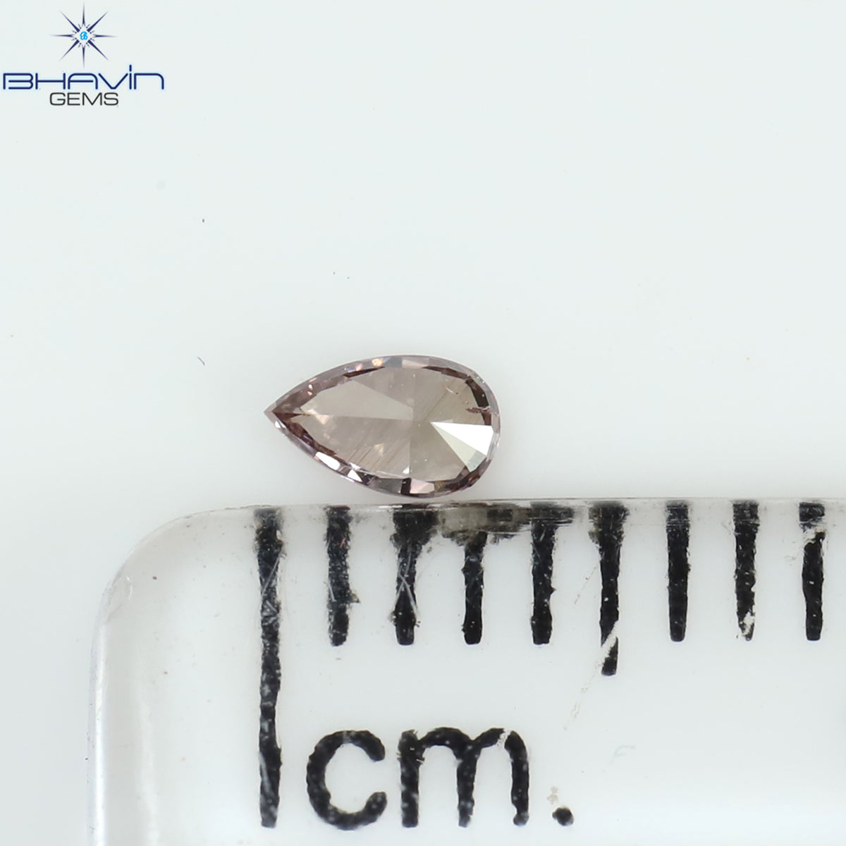 0.07 CT Pear Shape Natural Diamond Pink Color SI1 Clarity (3.52 MM)