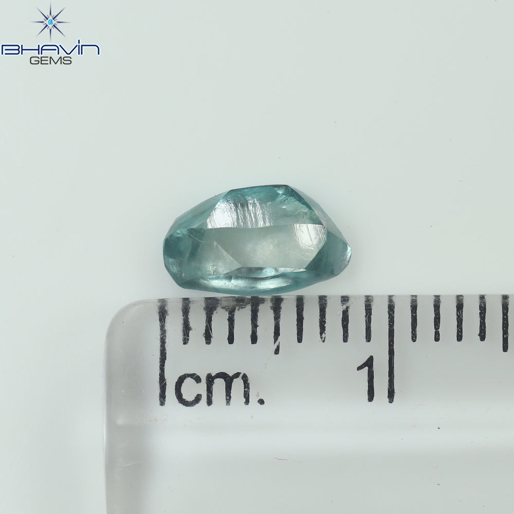1.04 CT Rough Shape Enhanced Blue Color VS2 Clarity (8.32 MM)