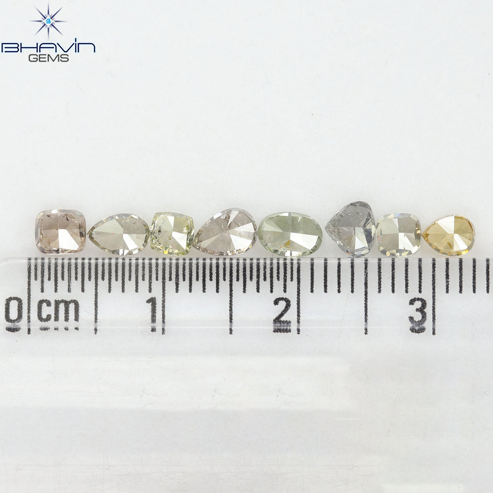 2.08 CT/8 Pcs Natural Mix Diamond Mix Fancy Color Clarity I1 (5.03 MM)