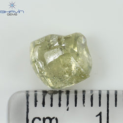 2.46 CT Rough Shape Natural Diamond Yellow Color SI1 Clarity (8.40 MM)