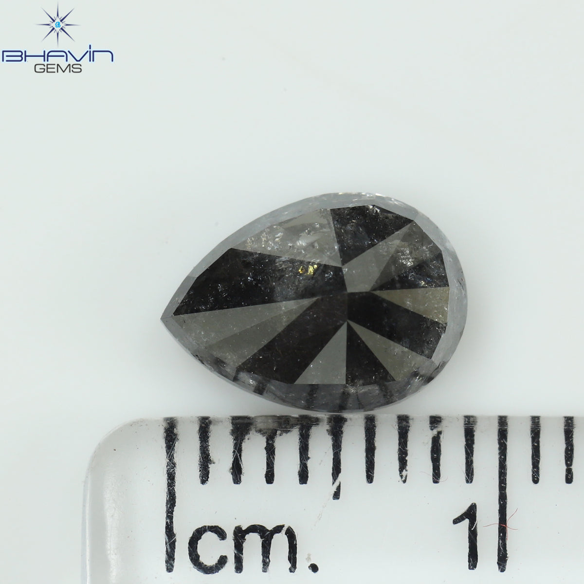 2.10 CT ペアシェイプ 天然ルースダイヤモンド ソルト＆ペッパーカラー I3 クラリティ (9.28 MM)