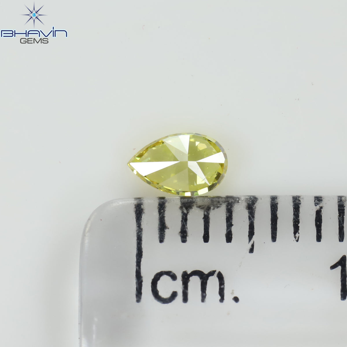0.19 CT ペアシェイプ 天然ダイヤモンド イエローカラー VS2 クラリティ (4.46 MM)