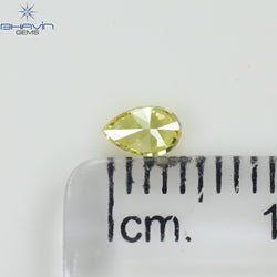 0.19 CT Pear Shape Natural Diamond Yellow Color VS2 Clarity (4.46 MM)