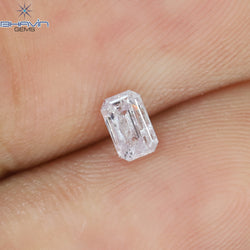 0.20 CT Emerald Shape Natural Diamond Pink Color I2 Clarity (4.10 MM)