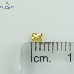 0.19 CT ラディアント シェイプ ナチュラル ダイヤモンド イエロー カラー VS1 クラリティ (3.95 MM)