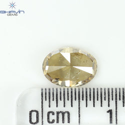 1.03 CT Oval Diamond Natural Brown Color I1 Clarity (7.41 MM)