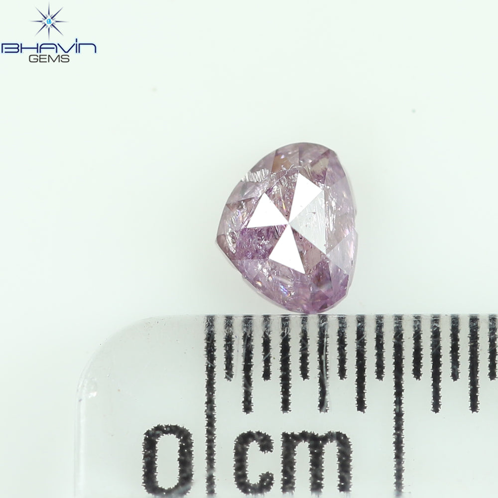 0.33 CT Heart Diamond Natural Pink Color I3 Clarity (4.58 MM)