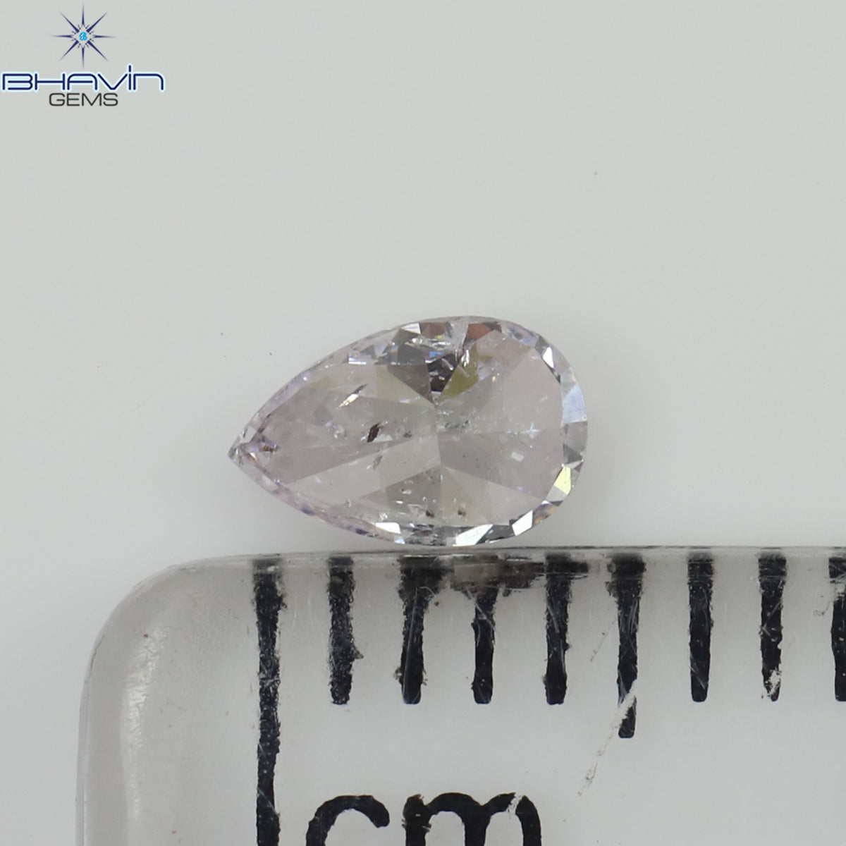 0.08 CT ペアシェイプ ナチュラル ダイヤモンド ピンク色 VS1 クラリティ (3.45 MM)