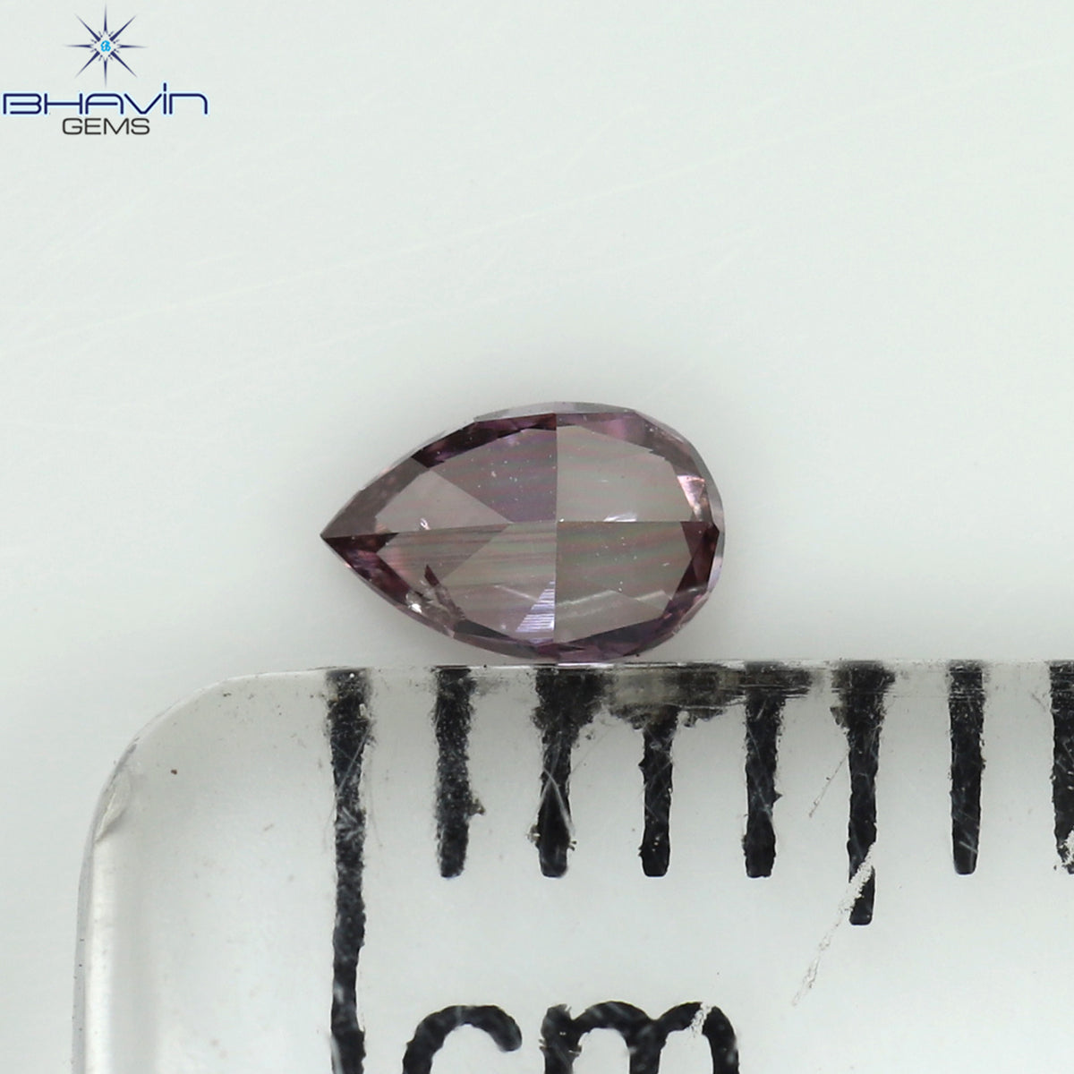 0.13 CT Pear Shape Natural Diamond Pink Color SI1 Clarity (3.98 MM)