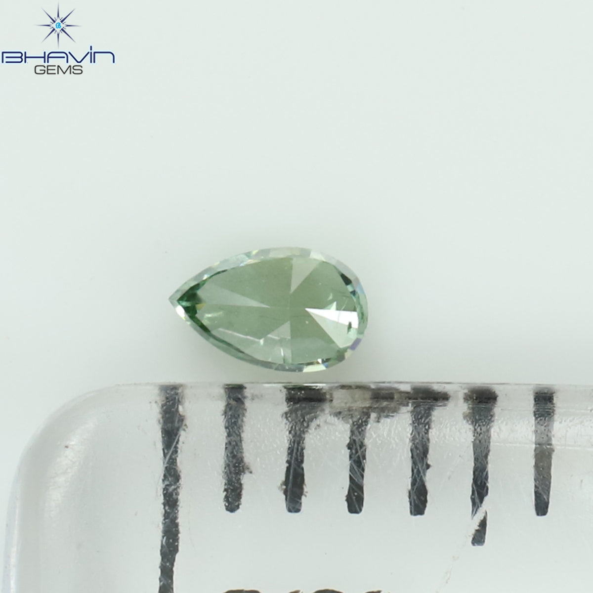 0.07 CT Natural Pear Diamond Enhanced Vivid Green Color Clarity VS2 (3.25 MM)