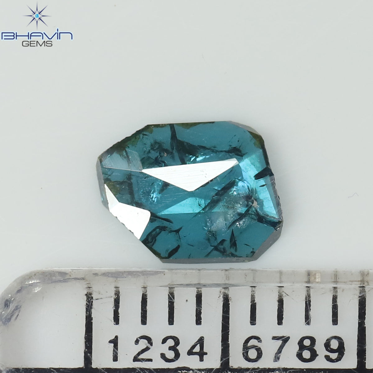 0.47 CT Natural Uncut Diamond Enhanced Blue Color Clarity I3 (6.33 MM)