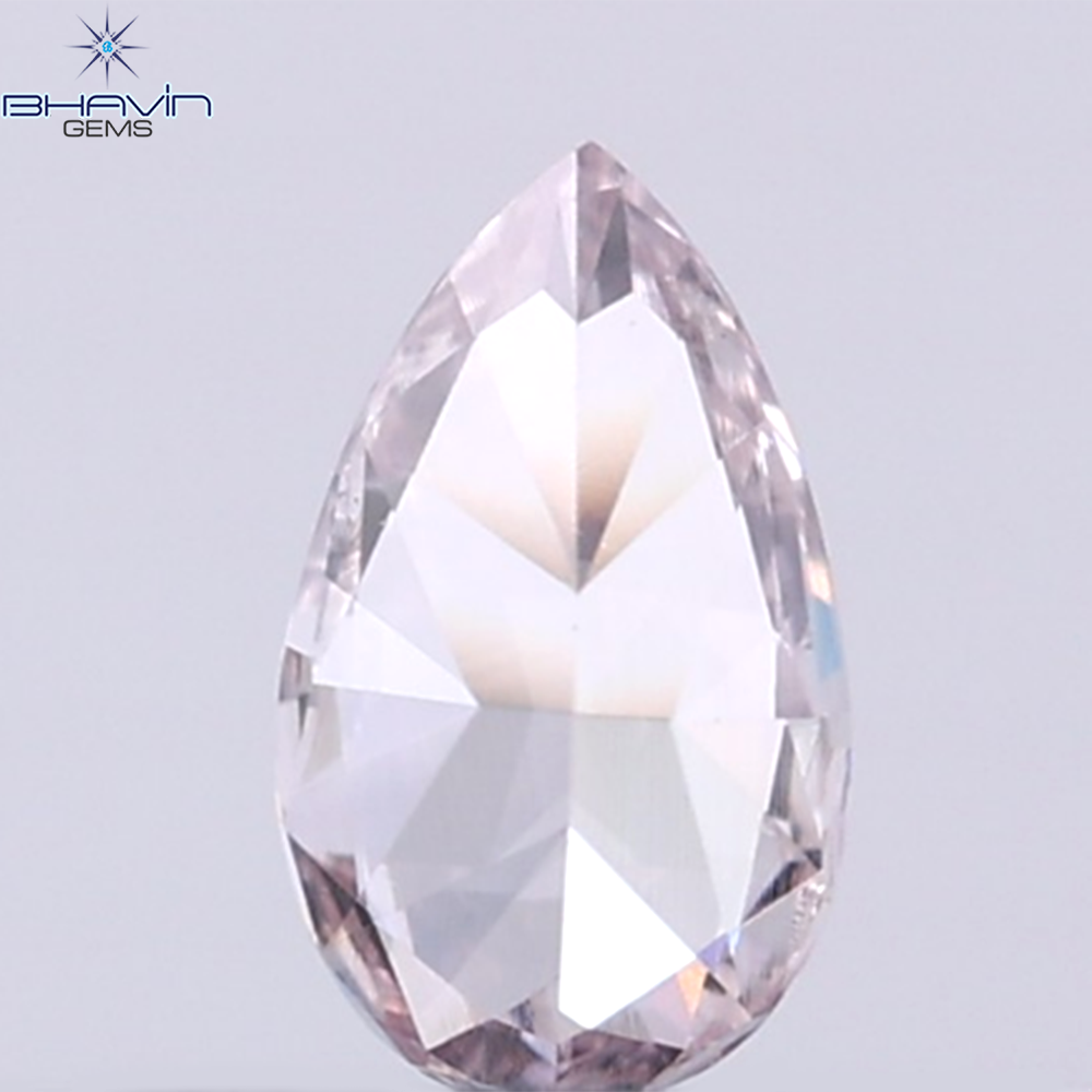 GIA認定0.26カラットペアシェイプダイヤモンドブラウンピンクカラー天然ルースダイヤモンド（5.34MM）