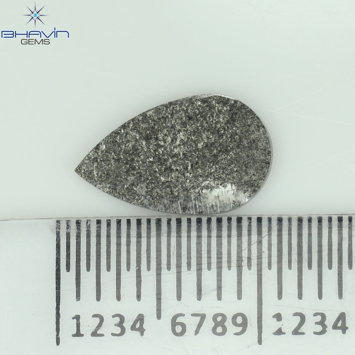 3.36 CT ペア スライス シェイプ ナチュラル ダイヤモンド ソルト アンド ペッパー カラー I3 クラリティ (15.82 MM)