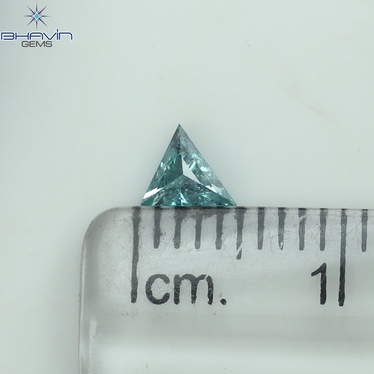 0.19 CT Triangle Shape Natural Diamond Blue Color I2 Clarity (4.64 MM)