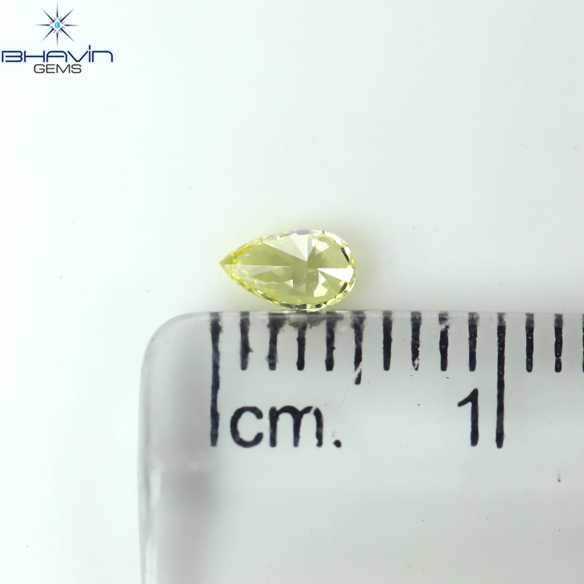 0.17 CT ペアシェイプ 天然ダイヤモンド イエローカラー VS1 クラリティ (4.80 MM)