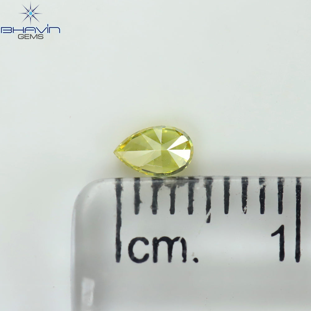 0.19 CT Pear Shape Natural Diamond Yellow Color VS1 Clarity (4.38 MM)