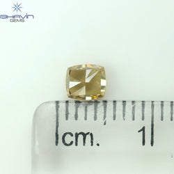 0.39 CT Cushion Shape Natural Diamond Green Orange Color VS2 Clarity (4.27 MM)