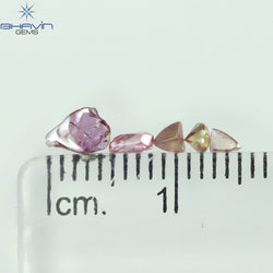 0.35 CT/5 Pcs Rough Shape Natural Diamond Pink Color S1 Clarity (5.25 MM)