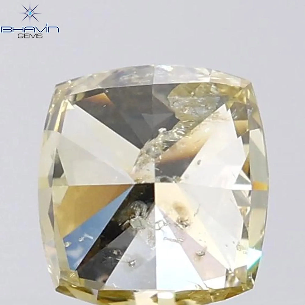 1.02 CT Cushion Shape Natural Diamond Orange Color I2 Clarity (5.73 MM)