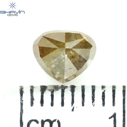 1.07 CT Heart Shape Natural Diamond Orange Yellow Color I3 Clarity (6.24 MM)